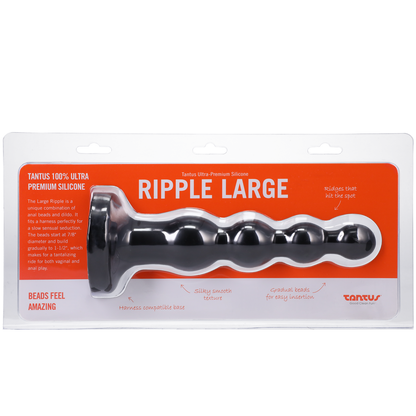 Tantus Silicone Large Ripple Butt Plug Black