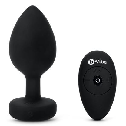 VIBRATING JEWEL PLUG | XXL | BLACK