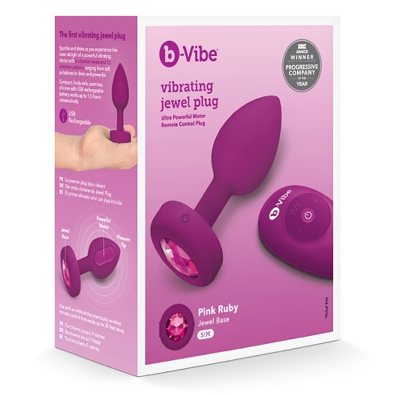 VIBRATING JEWEL PLUG | S/M | FUCHSIA