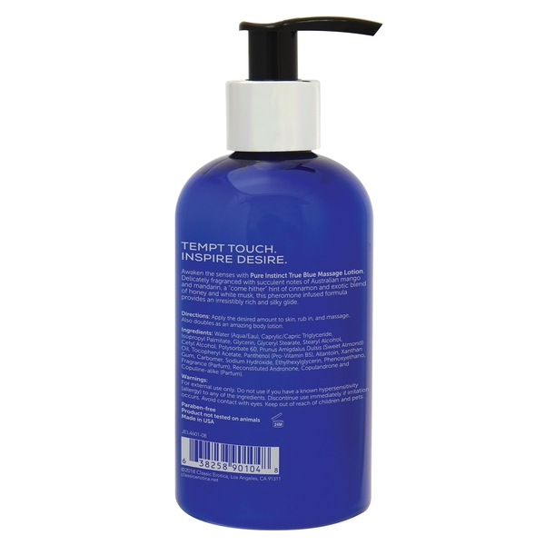 True Blue Pheromone Massage & Body Lotion 8oz | 236mL