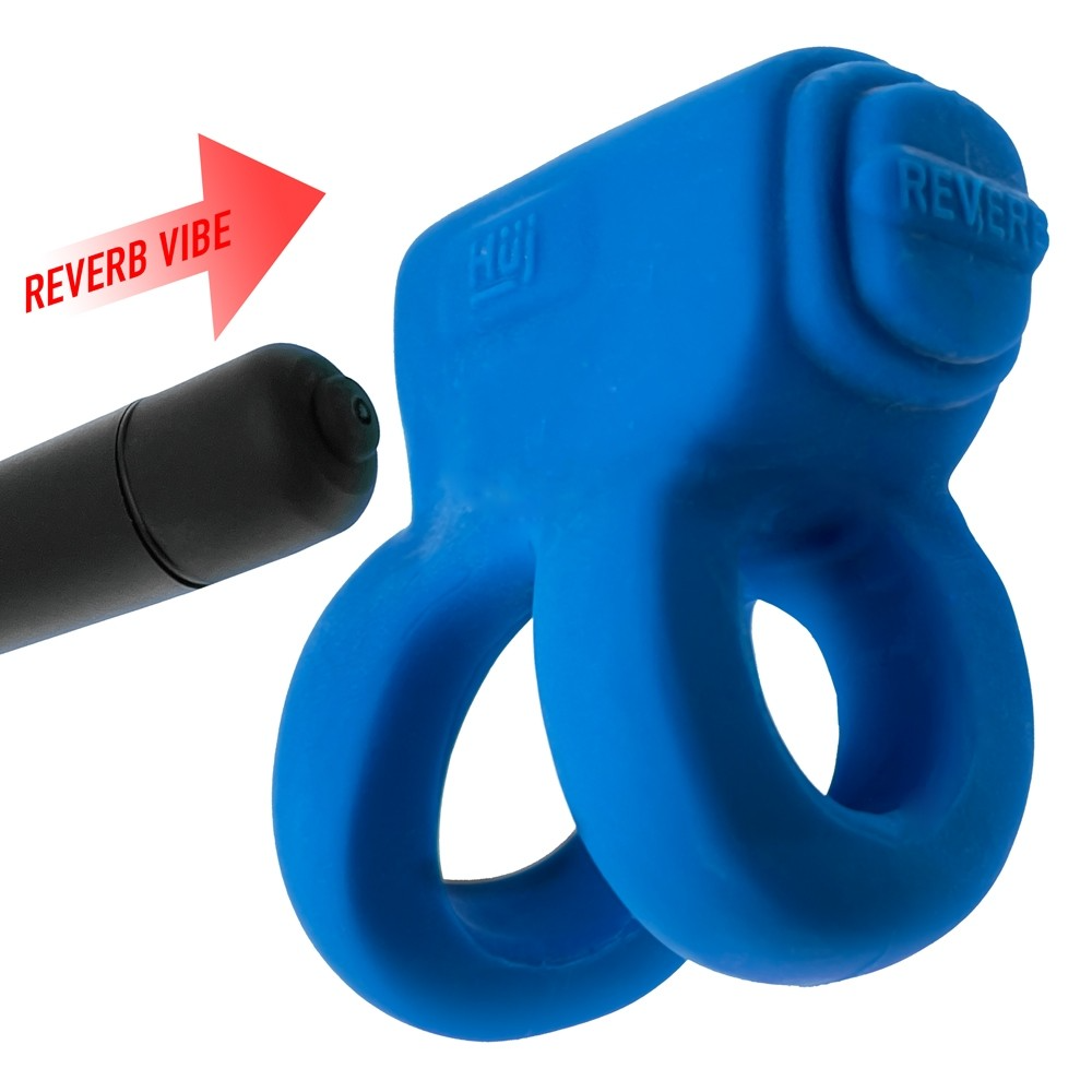 REVHAMMER, shaft vibe ring, TEAL ICE w/ Black Vibe