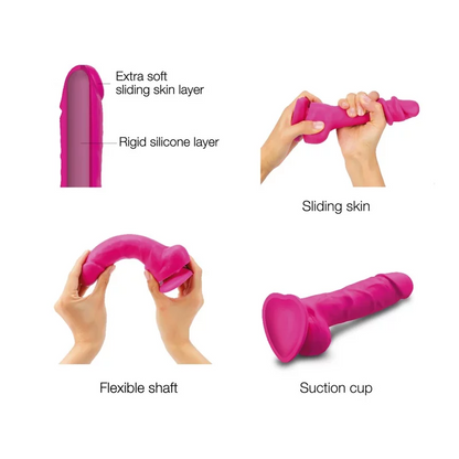 SLIDING SKIN REALISTIC DILDO FUCHSIA S